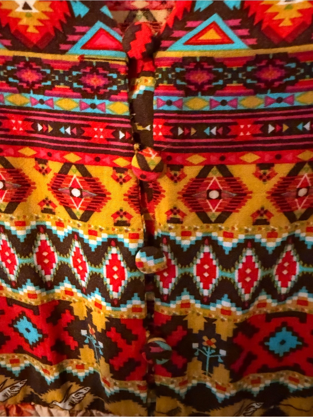 Umgee Boho dress Tunic with southwestern Embroidered Yoke - Picture 8 of 10